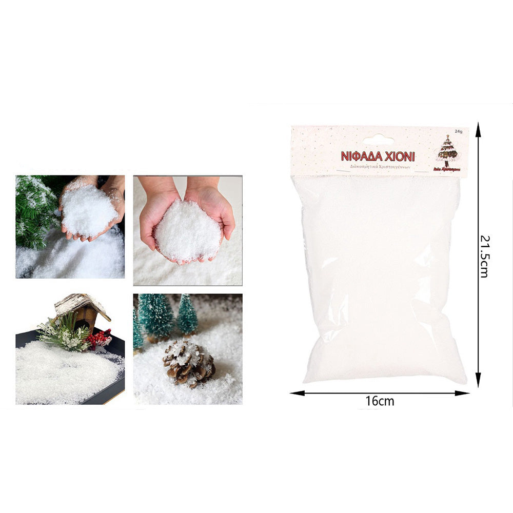 Χριστουγεννιάτικο Διακοσμητικό Χιόνι Σε Συσκευασία 21.5χ16 εκ