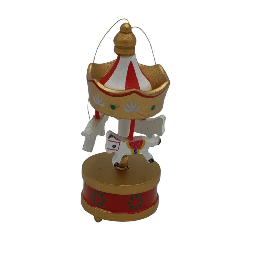 Χριστουγεννιάτικο Ξύλινο Στολίδι Δέντρου Καρουζέλ 8εκ 3 Σχέδια - 1τμχ