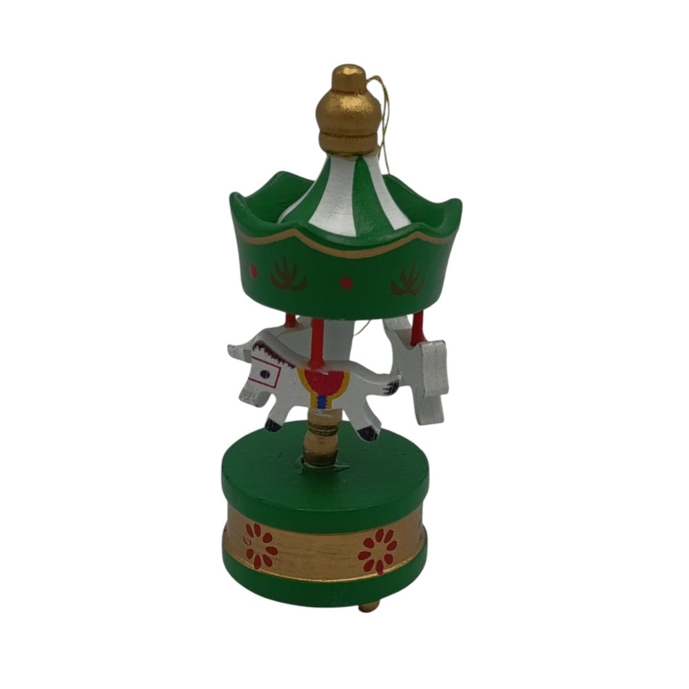 Χριστουγεννιάτικο Ξύλινο Στολίδι Δέντρου Καρουζέλ 8εκ 3 Σχέδια - 1τμχ