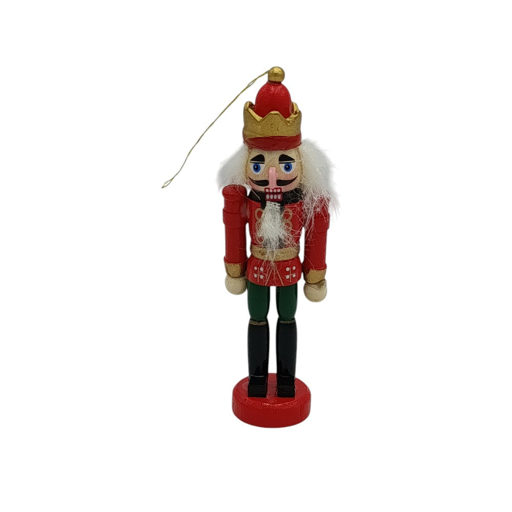 Χριστουγεννιάτικος Ξύλινος Διακοσμητικός Καρυοθραύστης Στρατιώτης Με Βάση Κόκκινο/Πράσινο 12εκ