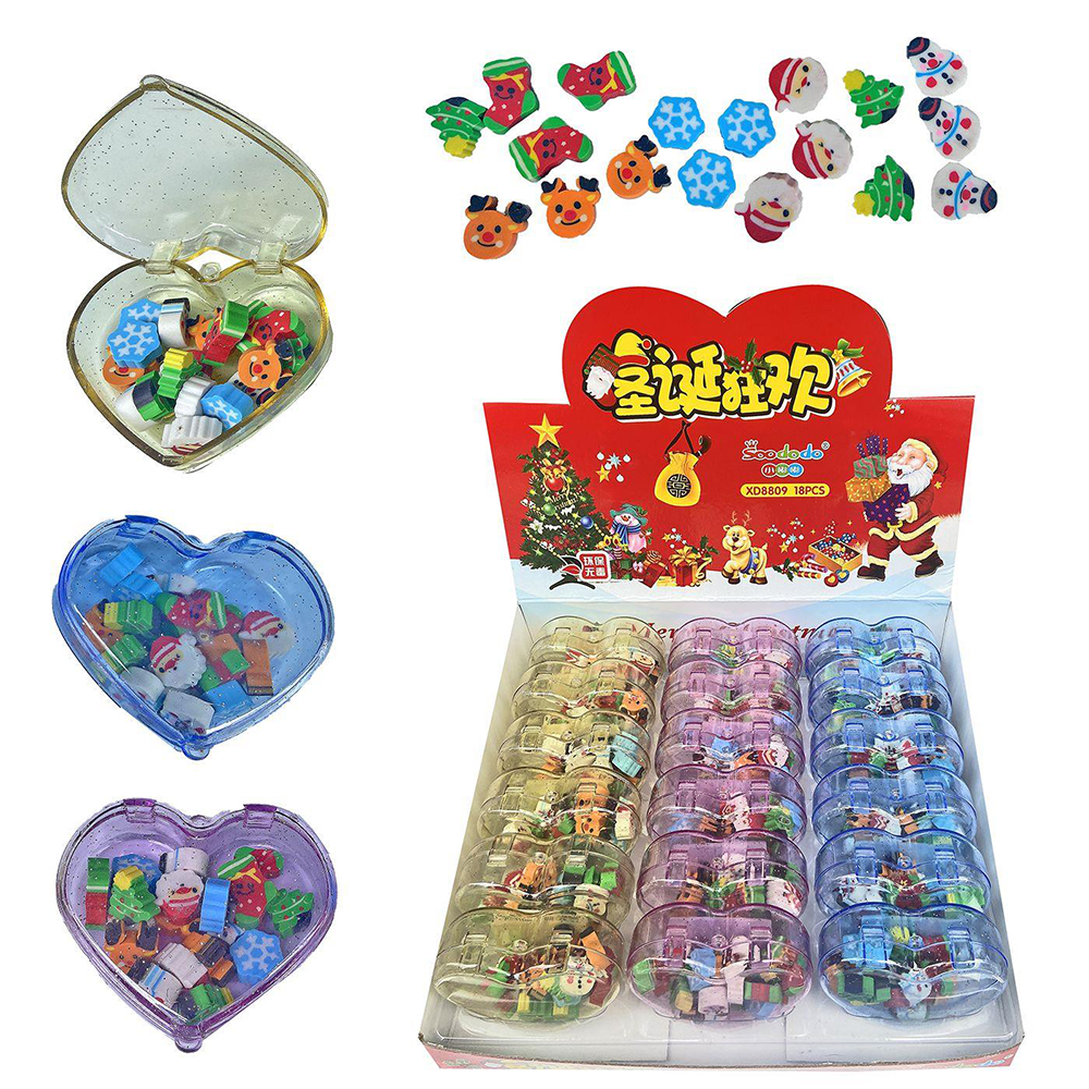 OEMΧριστουγεννιάτικες Γομίτσες Σε Κουτάκι Καρδούλα 18Τμχpapell.gr