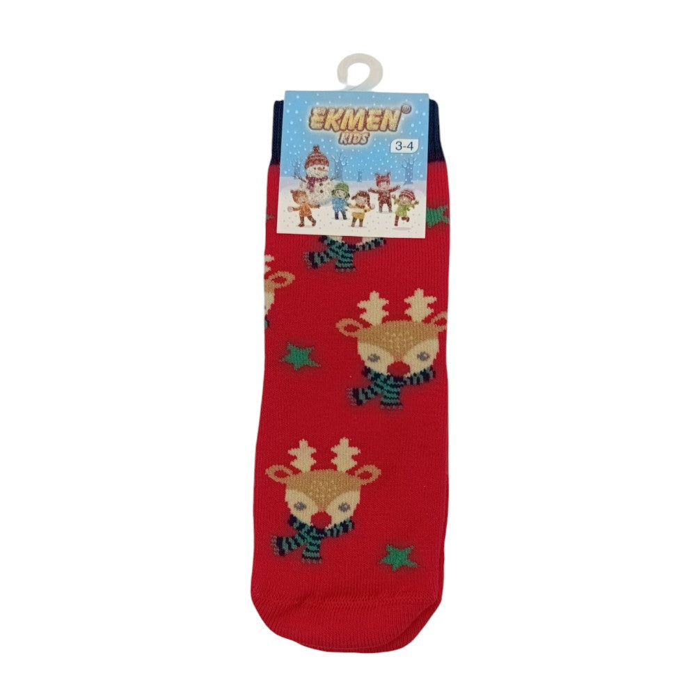 EKMENEKMEN Kids Χριστουγεννιάτικες Κάλτσες Παιδικές Αντιολισθητικές 1 Ζεύγος 3-4 Ετώνpapell.gr