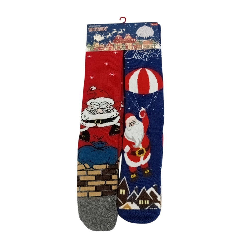 EKMEN Χριστουγεννιάτικες Κάλτσες Ψηλές 2 Ζεύγη Νο36-41