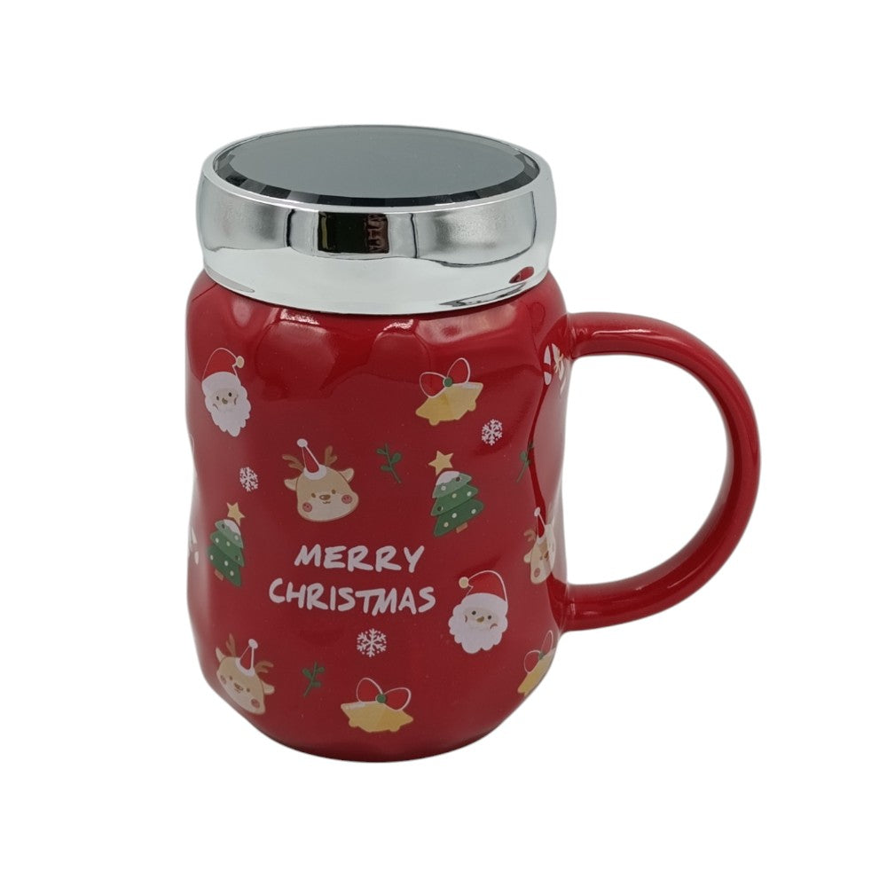 TrademarktΧριστουγεννιάτικη Κούπα Με Σχέδια Και Ασημί Καπάκι 500ml 3 Χρώματαpapell.gr