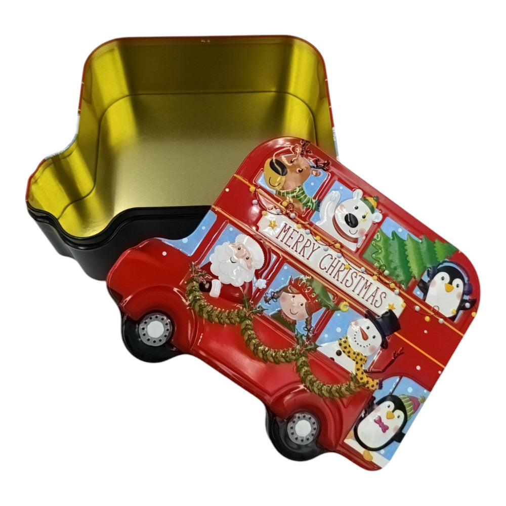 Χριστουγεννιάτικο Μεταλλικό Κουτάκι Λεωφορείο 19Χ15.5Χ7εκ
