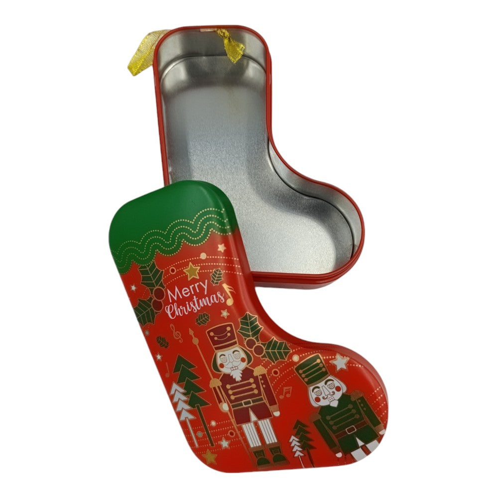 Χριστουγεννιάτικο Μεταλλικό Κουτάκι Μπότα 14Χ10Χ4εκ 3 Σχέδια