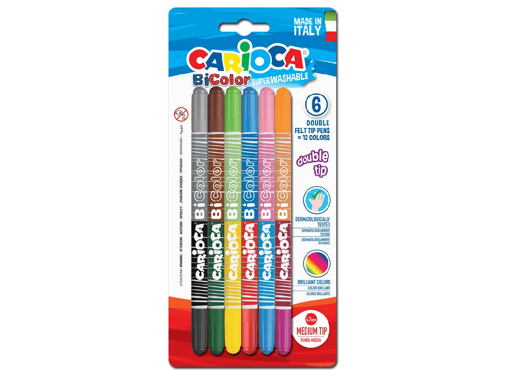 Carioca Bi Color Μαρκαδοροι Blister Συσκευασια Των 6