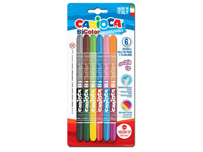 Carioca Bi Color Μαρκαδοροι Blister Συσκευασια Των 6