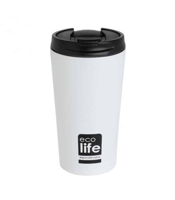 Ecolife Coffee Thermos Απο Ανοξειδωτο Ατσαλι 370Ml White