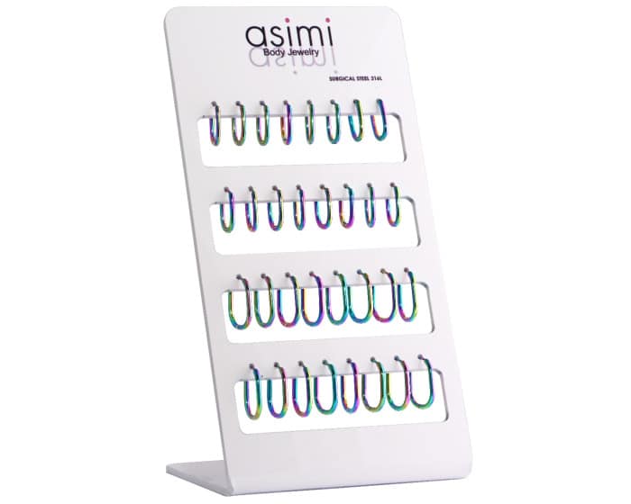 papell.grΣκουλαρικι Οβαλ Κρικος Rainbow Surgical Steel 2X14Mm &Amp; 2X18Mmpapell.gr