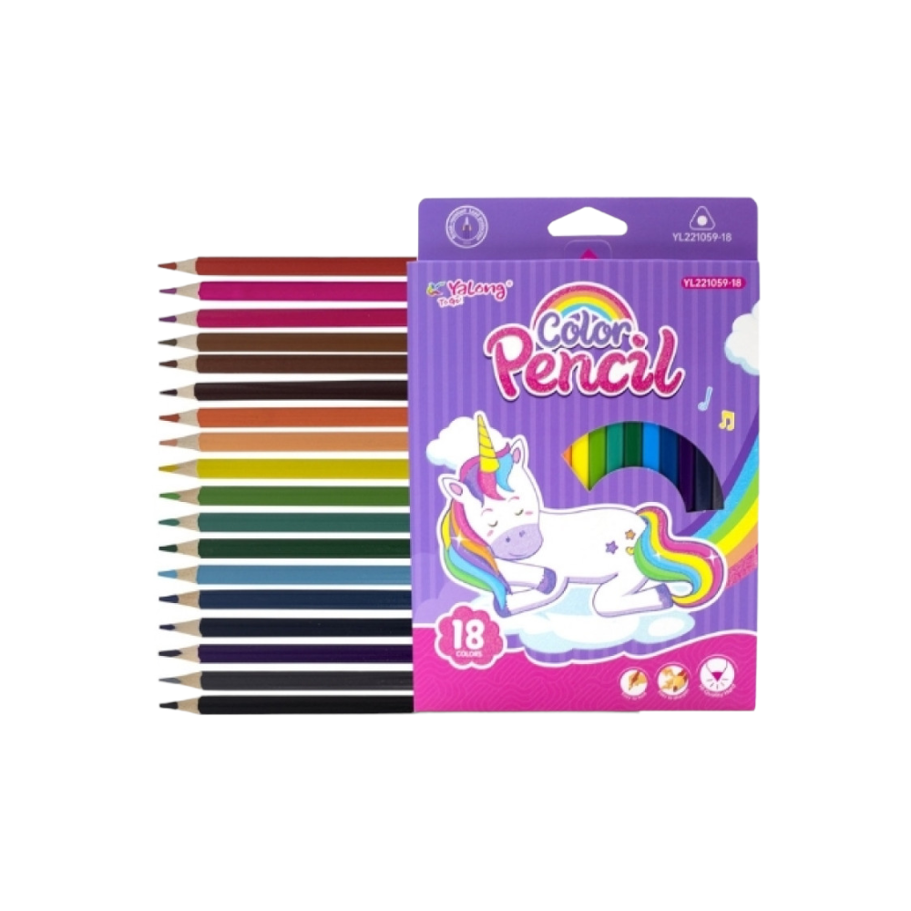 YALONGYalong Ξυλομπογιές Μονόκερος Λεπτές 18τμχpapell.gr