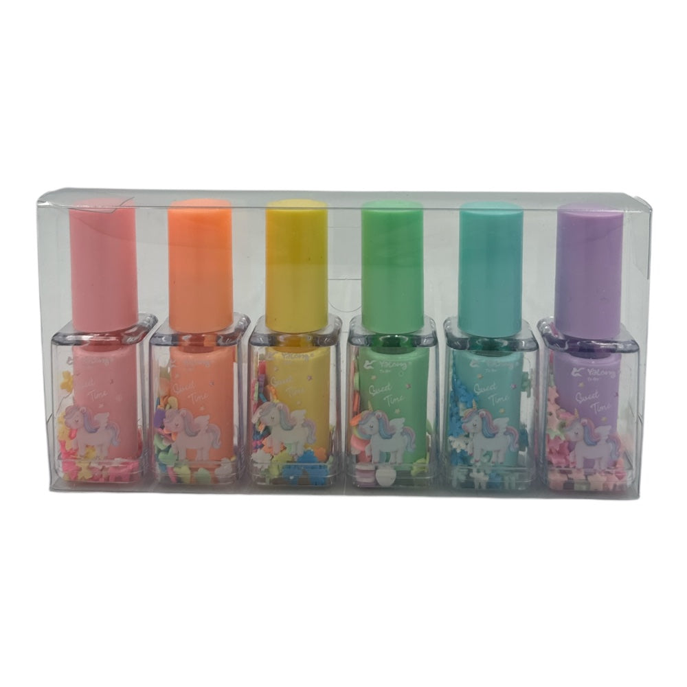 YALONGYalong Μαρκαδόροι Υπογράμμισης Με Βουρτσάκι Μονόκερος Σχέδιο Βερνίκι 6 Τμχpapell.gr