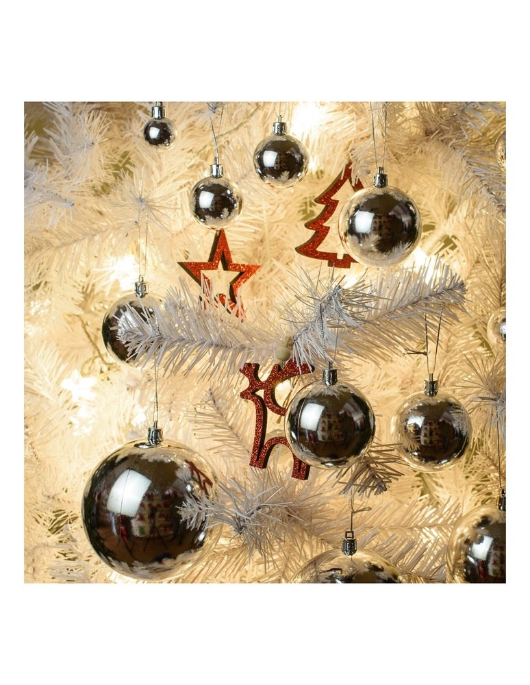 Χριστουγεννιατικη Μπαλα Ασημι Σετ Των 12 2,5 Εκ