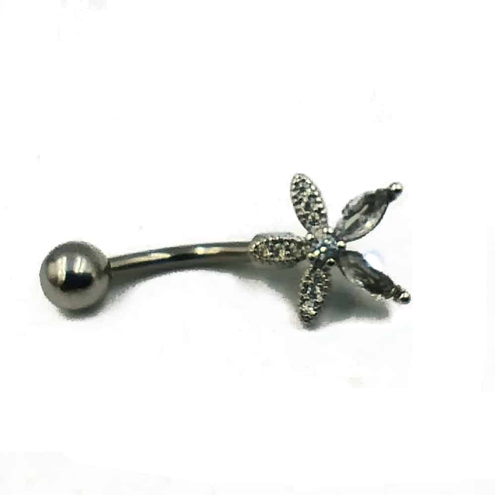 Ατσαλινο Σκουλαρικι Αφαλουμε Ζιρκον 316L