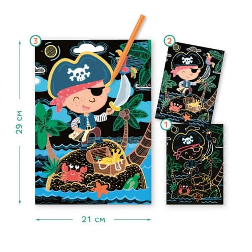 DodoScratch Card Pirate – Ζωγραφικη Με Ξυστο Πειρατης Do300191papell.gr