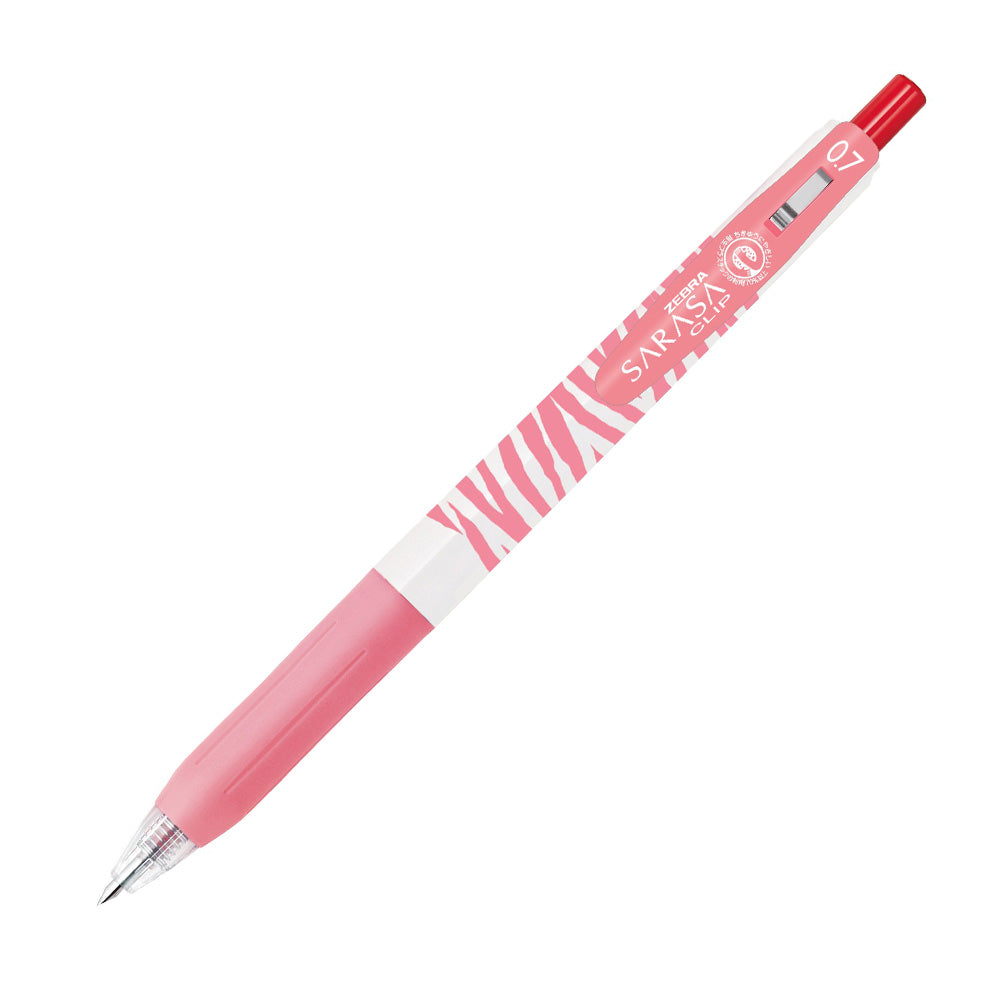 Zebra Στυλό Sarasa Pastel Stripes Clip Gel 0.7mm με Κουμπί Red
