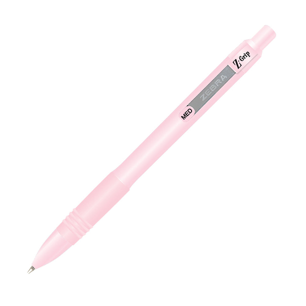 Zebra Στυλό Διαρκείας Z-Grip Pastel με Κουμπί 1.0mm Pastel Pink