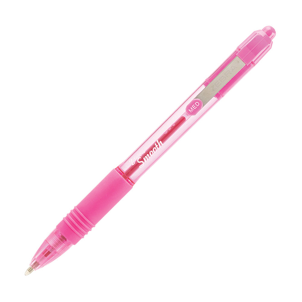 Zebra Στυλό Διαρκείας Z-Grip Smooth με Κουμπί 1.0mm Pink