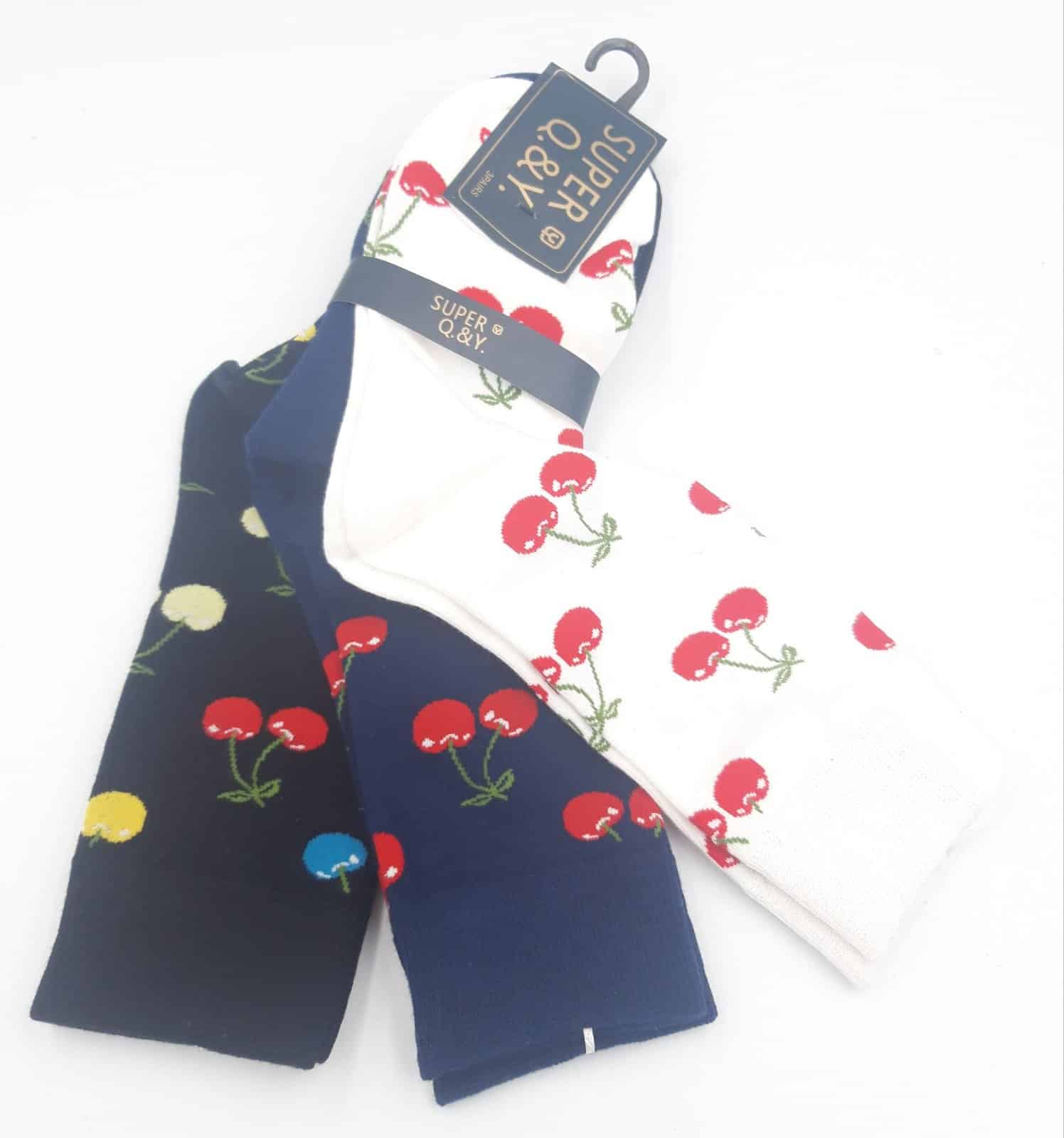 Καλτσες Ψηλες Κερασακια 3Τμχ 36-41