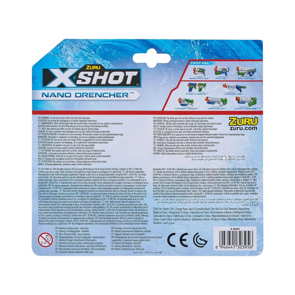 Zuru X-Shot Νεροπίστολο Nano Drencher σε 2 Χρώματα - 1 Τμχ